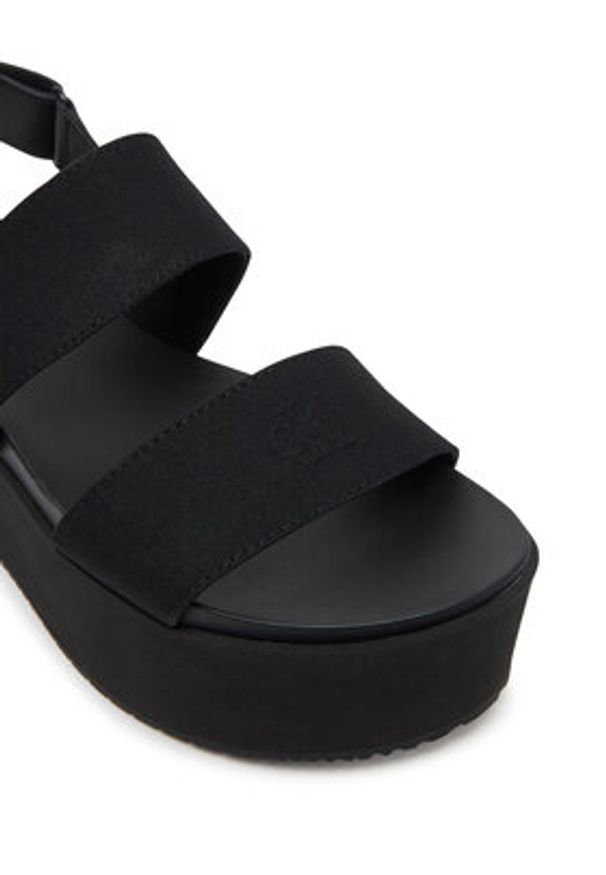 Calvin Klein Jeans Sandały Flatform Sandal Sling In YW0YW01788 Czarny. Kolor: czarny. Materiał: materiał