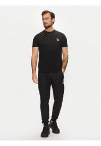 Karl Lagerfeld - KARL LAGERFELD T-Shirt 755099 551251 Czarny Regular Fit. Typ kołnierza: dekolt w karo. Kolor: czarny. Materiał: bawełna #3