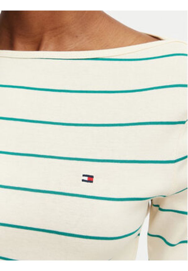 TOMMY HILFIGER - Tommy Hilfiger Bluzka New Cody WW0WW40589 Kremowy Slim Fit. Kolor: kremowy. Materiał: bawełna