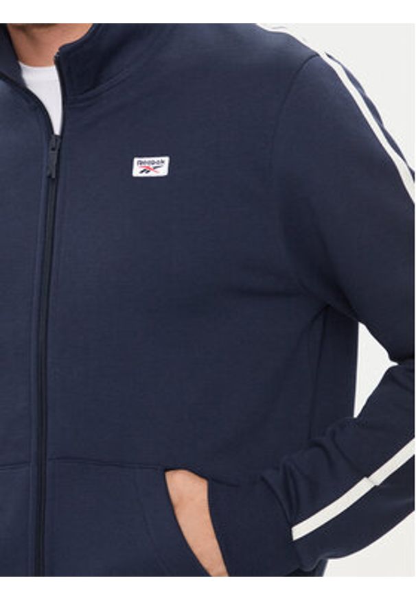 Reebok Bluza Classic Court Sport Tape 100202687 Granatowy Regular Fit. Kolor: niebieski. Materiał: bawełna. Styl: sportowy