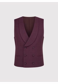 Pako Lorente - PAKO LORENTE – Bordowa dwurzędowa kamizelka męska. Okazja: na ślub cywilny, na wesele. Kolor: czerwony. Styl: elegancki, młodzieżowy #4