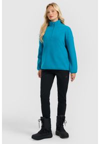 4f - 4F Polar ze stójką oversize damski - turkusowy XS. Typ kołnierza: kołnierzyk stójkowy. Kolor: turkusowy. Materiał: polar #2