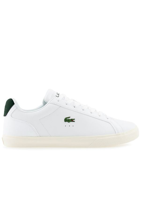 Buty Lacoste L-Spin Deluxe 744CMA0024-1R5 - białe. Zapięcie: sznurówki. Kolor: biały. Materiał: guma, syntetyk, materiał, skóra. Szerokość cholewki: normalna