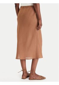 Marella Spódnica maxi Gamba 2613101094 Brązowy Regular Fit. Kolor: brązowy. Materiał: len #4