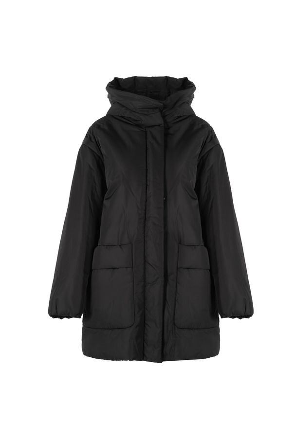 Geox Kurtka "Diodana" | W2620F T2600 | Kobieta | Czarny. Okazja: na co dzień. Typ kołnierza: kaptur. Kolor: czarny. Materiał: poliester. Styl: casual