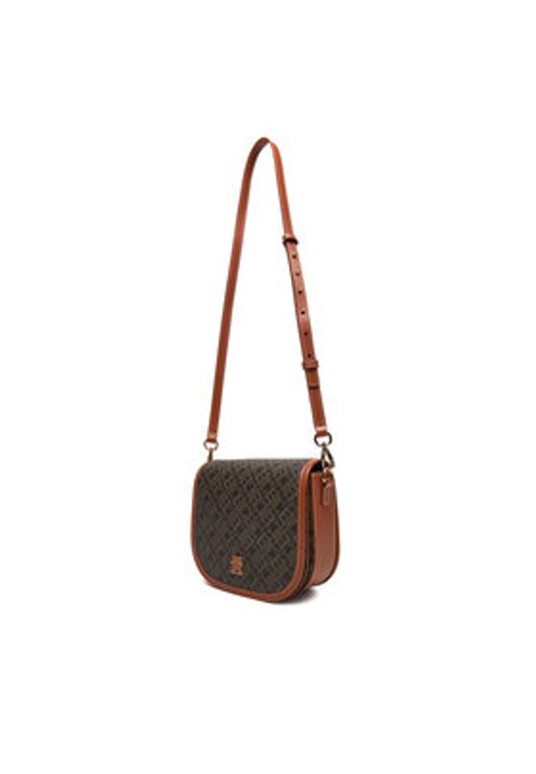 TOMMY HILFIGER - Tommy Hilfiger Torebka Th Monoplay Leather Saddle Bag AW0AW17414 Czarny. Kolor: czarny. Materiał: skórzane