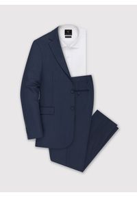 Pako Lorente - PAKO LORENTE – Granatowa marynarka garniturowa w subtelną kratę. Kolor: niebieski. Materiał: poliester, wiskoza, elastan. Wzór: kratka #8