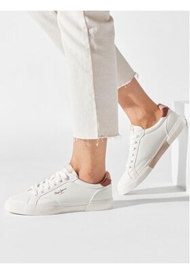 Pepe Jeans Sneakersy PLS31537 Biały. Kolor: biały. Materiał: skóra