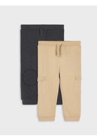 Sinsay - Spodnie dresowe jogger 2 pack - beżowy. Kolor: beżowy. Materiał: dresówka #1