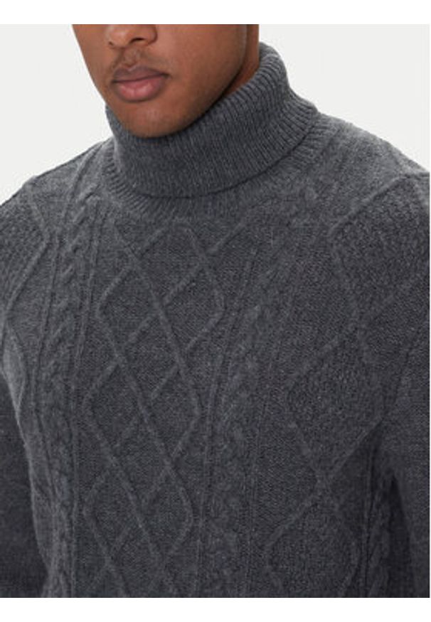 TOMMY HILFIGER - Tommy Hilfiger Golf MW0MW40914 Szary Regular Fit. Typ kołnierza: golf. Kolor: szary. Materiał: wełna