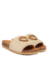 Love Moschino - LOVE MOSCHINO Klapki JA28363G0OIG5104 Beżowy. Kolor: beżowy. Materiał: zamsz, skóra #4