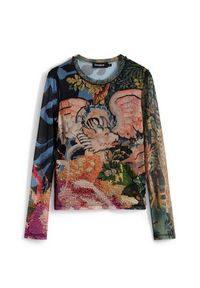 Desigual Bluzka Dragon Lacroix 25WWTK39 Kolorowy Slim Fit. Materiał: syntetyk. Wzór: kolorowy #6