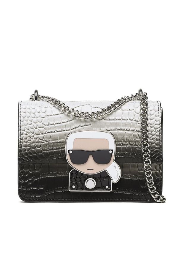 Karl Lagerfeld - KARL LAGERFELD Torebka 226W3018 Szary. Kolor: szary. Materiał: skórzane