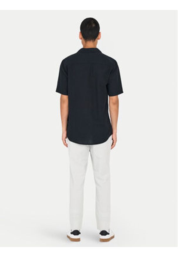Only & Sons Koszula Caiden 22025116 Czarny Slim Fit. Kolor: czarny. Materiał: bawełna