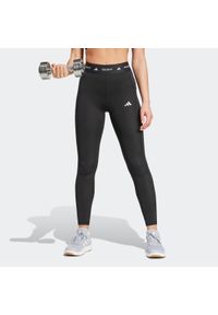 Adidas - Legginsy fitness damskie ADIDAS. Materiał: materiał, skóra. Sport: fitness