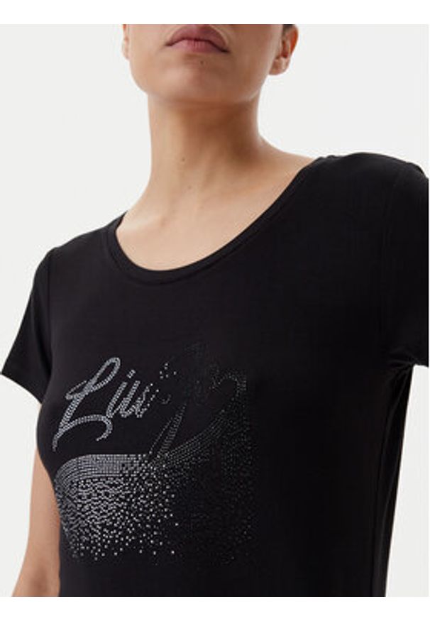 Liu Jo Beachwear T-Shirt VA5157 JS360 Czarny Regular Fit. Kolor: czarny. Materiał: wiskoza