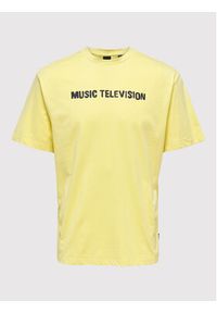 Only & Sons T-Shirt MTV 22022779 Żółty Relaxed Fit. Kolor: żółty. Materiał: bawełna #7