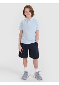 4f - 4F Koszulka polo chłopięca - niebieska 158 (12-13 lat). Okazja: na co dzień. Typ kołnierza: polo. Kolor: niebieski. Materiał: dzianina, bawełna. Wzór: ze splotem. Sezon: lato. Styl: casual, klasyczny, sportowy #2