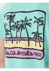 Quiksilver T-Shirt EQWZT03181 Turkusowy Relaxed Fit. Kolor: turkusowy. Materiał: bawełna #5
