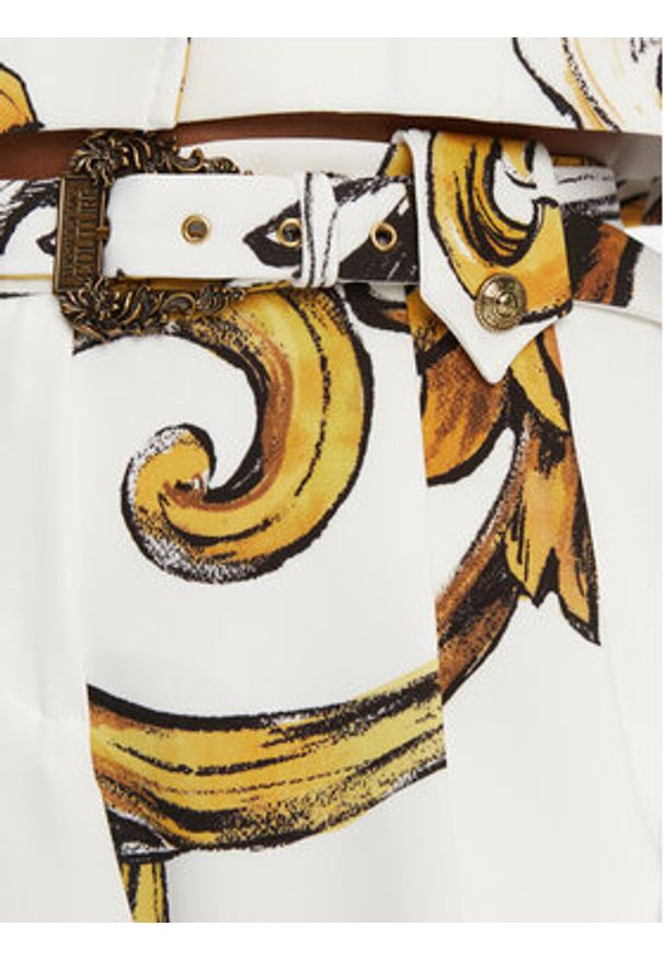 Versace Jeans Couture Spodnie materiałowe 78HAA111 Biały Straight Fit. Kolor: biały. Materiał: syntetyk