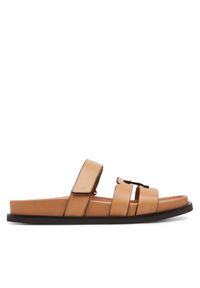 Klapki Tory Burch. Kolor: brązowy. Styl: sportowy #1