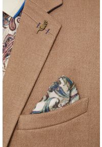 medicine - Medicine marynarka męska kolor beżowy. Kolor: beżowy. Wzór: aplikacja. Styl: klasyczny #2