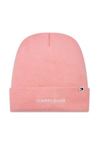 Tommy Jeans Czapka Tjw Linear Logo Beanie AW0AW15843 Różowy. Kolor: różowy. Materiał: materiał #1