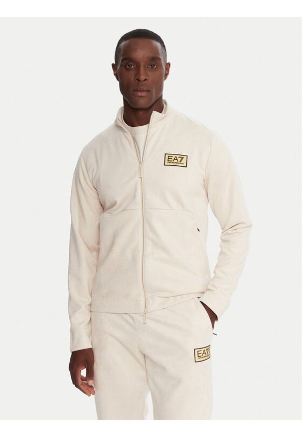 EA7 Emporio Armani Bluza 7M000674 AF16718 U1086 Beżowy Regular Fit. Kolor: beżowy. Materiał: syntetyk
