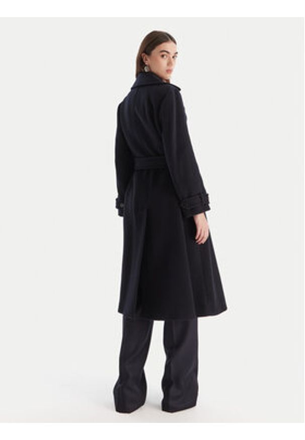 Marella Płaszcz wełniany Balcone 2523016112 Granatowy Regular Fit. Kolor: niebieski. Materiał: syntetyk