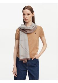 Calvin Klein Szal Emblem Repeat Lw Shawl W Fringes LV04F8074G Biały. Kolor: biały. Materiał: materiał #3