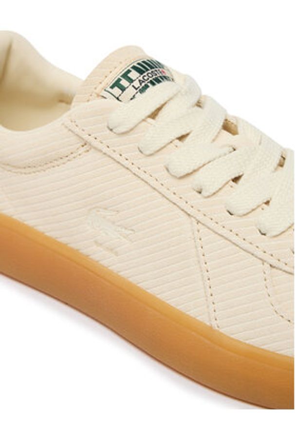 Lacoste Sneakersy Baseshot Pro 51SFA0087 Écru. Kolor: kremowy. Materiał: skóra, zamsz
