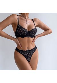 Intica - Komplet bielizny push-up z koronką Yanira. Kolor: czarny. Materiał: koronka. Wzór: koronka #7