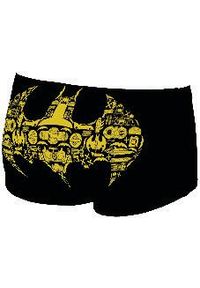 Kąpielówki męskie na basen Arena Super Hero Low Waist Short. Kolor: czarny, wielokolorowy, żółty