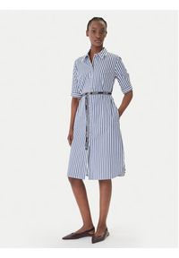 JOOP! Sukienka koszulowa Dominique2 30101380 Granatowy Regular Fit. Kolor: niebieski. Materiał: bawełna. Typ sukienki: koszulowe #4