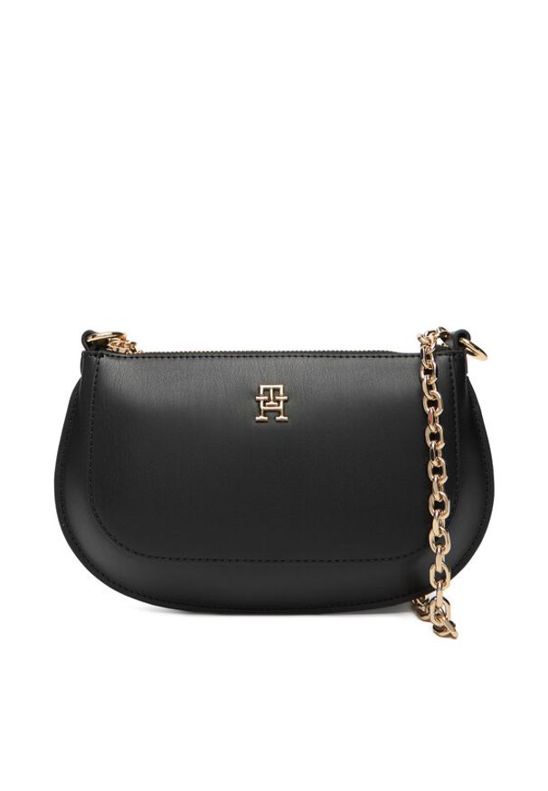 TOMMY HILFIGER - Tommy Hilfiger Torebka Th Glam Mini Chain Crossover AW0AW18142 Czarny. Kolor: czarny. Materiał: skórzane