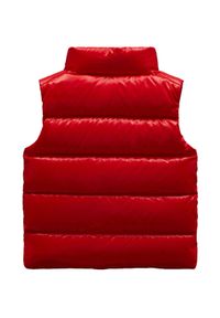 MONCLER KIDS - Czerwona pikowana kamizelka Bernard 0-3 lat. Kolor: czerwony. Materiał: puch, nylon. Wzór: aplikacja. Sezon: lato #2