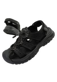 Buty sportowe męskie sandały Grisport. Kolor: czarny. Materiał: skóra, materiał. Sport: turystyka piesza #1