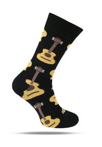 His Story - Tematyczne Skarpetki Bawełniane - Gitara Akustyczna. Kolor: żółty, złoty, wielokolorowy. Materiał: elastan, bawełna, poliamid #1