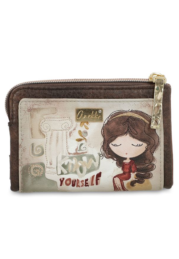 Brązowy Damski Portfel Anekke Muse. Kolor: brązowy