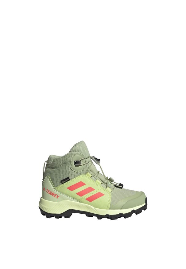 Adidas - Buty dziecięce adidas Terrex Mid Gore-Tex. Kolor: zielony, czarny, wielokolorowy. Technologia: Gore-Tex. Model: Adidas Terrex