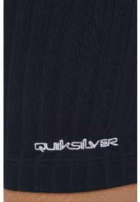 Quiksilver szorty damskie kolor czarny gładkie medium waist. Kolor: czarny. Materiał: dzianina. Wzór: gładki #3