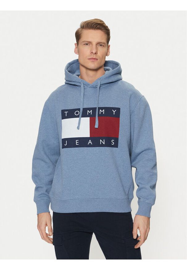 Tommy Jeans Bluza Flag DM0DM21174 Niebieski Regular Fit. Kolor: niebieski. Materiał: bawełna