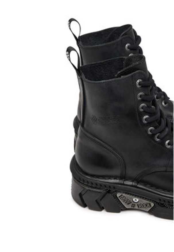 NEW ROCK Glany M-MILI084N-S6 Czarny. Kolor: czarny. Materiał: skóra. Styl: rockowy