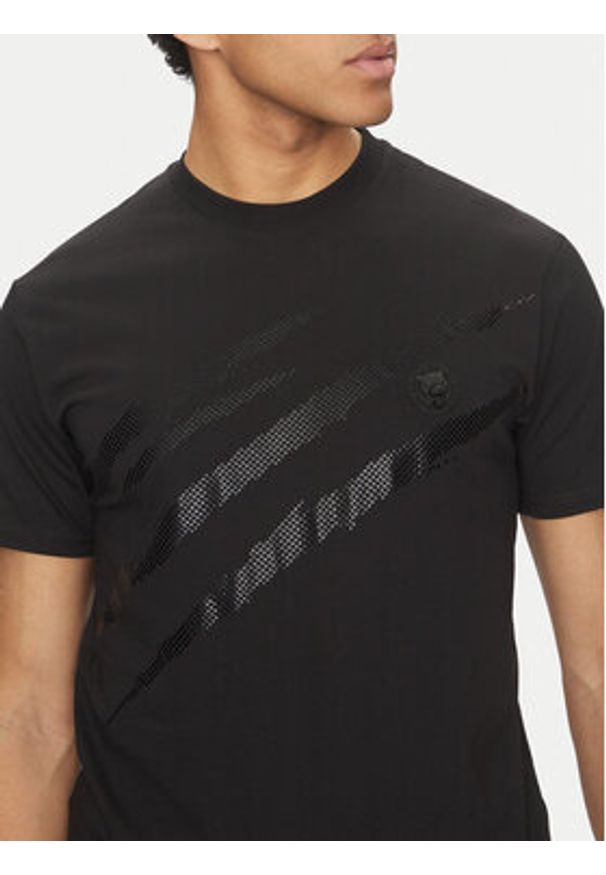Plein Sport T-Shirt SAEC MTK8008 STE001N Czarny Regular Fit. Kolor: czarny. Materiał: bawełna. Styl: sportowy