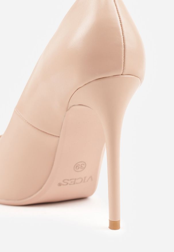 Born2be - Beżowe Klasyczne Szpilki VICES o Gładkim Wykończeniu Selimya. Okazja: na wesele, do pracy, na co dzień, na ślub cywilny. Kolor: beżowy. Materiał: jeans. Wzór: gładki. Obcas: na szpilce. Styl: klasyczny