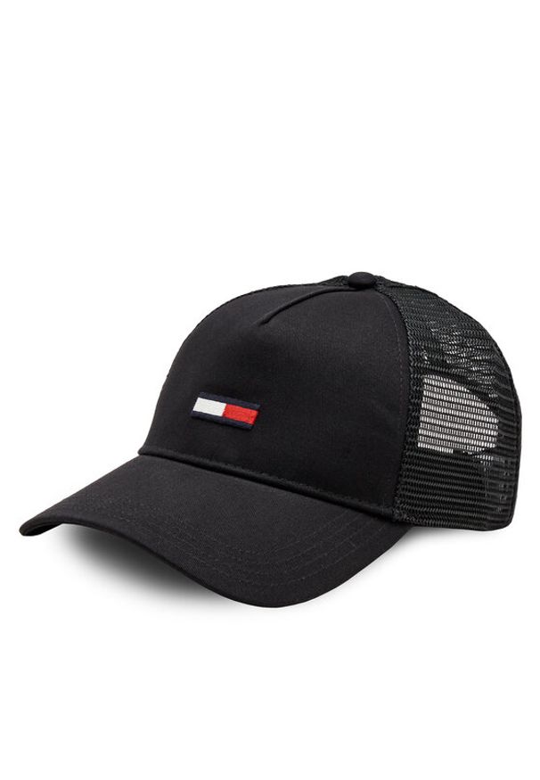 Tommy Jeans Czapka z daszkiem Tjm Elongated Flag Trucker Cap AM0AM12425 Czarny. Kolor: czarny. Materiał: materiał