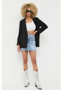 Miss Sixty spódnica jeansowa kolor niebieski mini prosta. Kolor: niebieski. Materiał: jeans #5