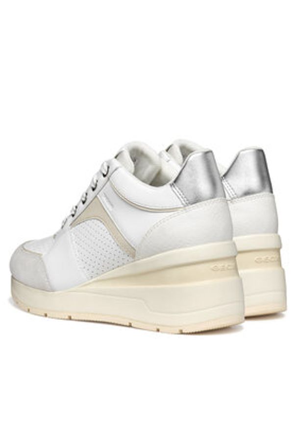 Geox Sneakersy D Zosma D558LA 08522 C1352 Biały. Kolor: biały. Materiał: skóra