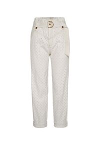 IXIAH AUSTRALIA - Białe spodnie jeansowe Lunar. Kolor: biały. Wzór: aplikacja #3
