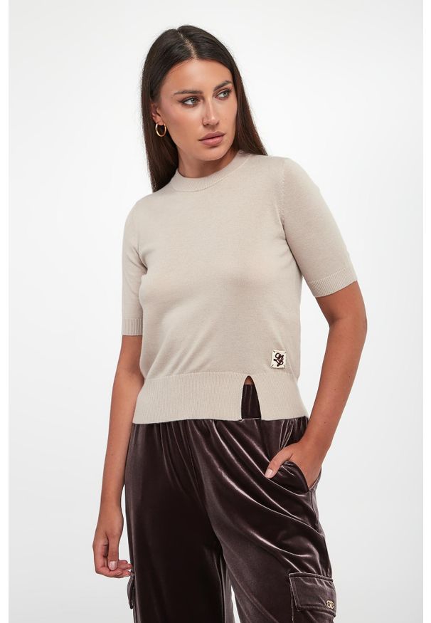 Liu Jo - Sweter damski wełniany LIU JO. Materiał: wełna